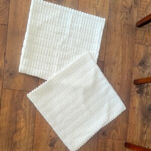 Textured Home Accent Pillow Covers, Ivory 18x18, Zip Close